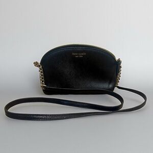 Kate Spade Black Leather Carson Dome Crossbody Bag
